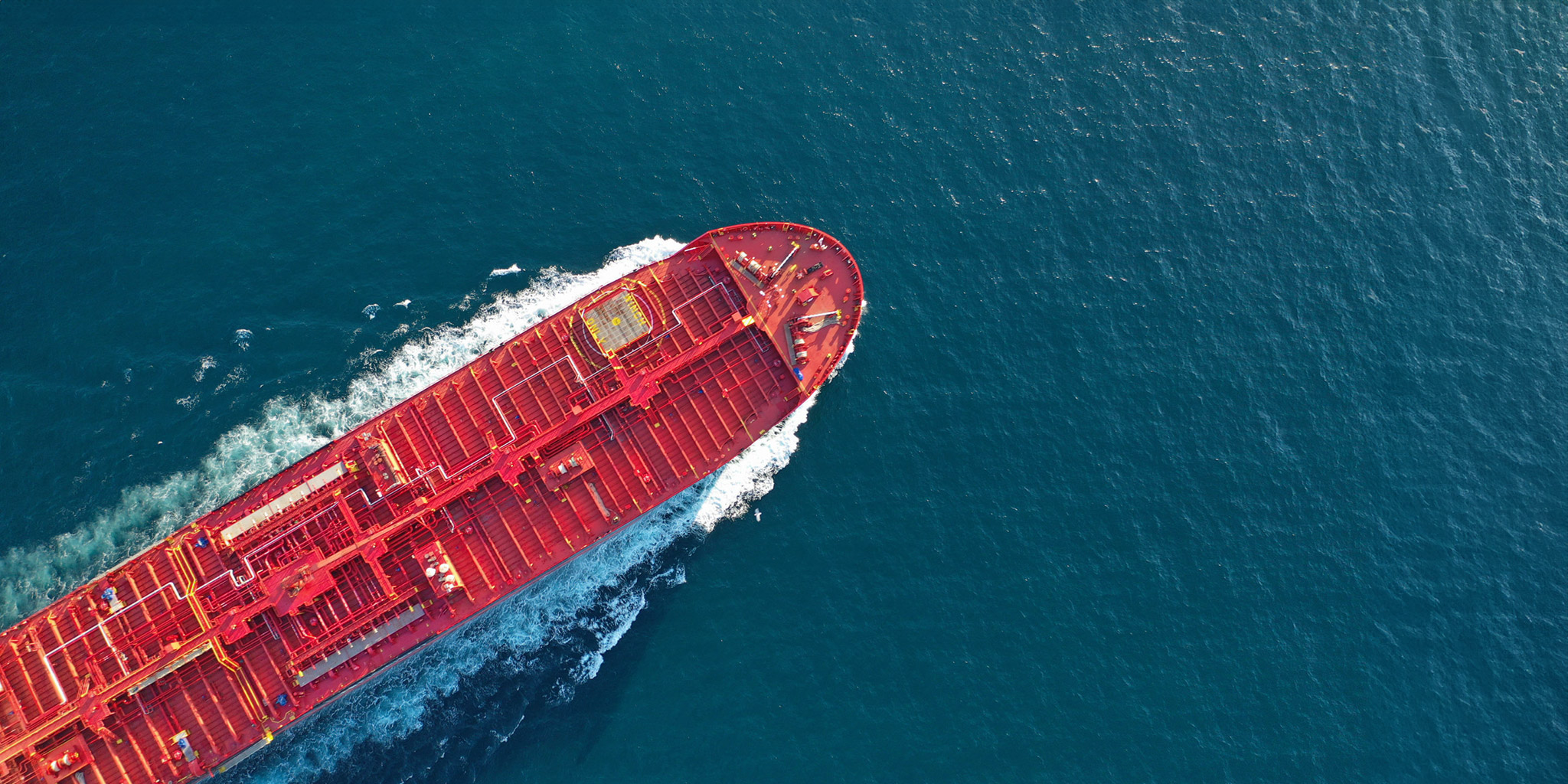 Tanker under way