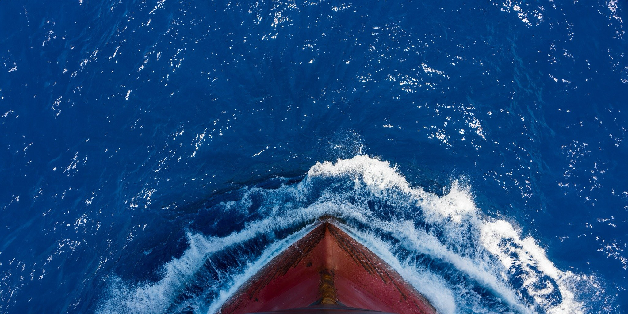 Vessel cutting through the sea